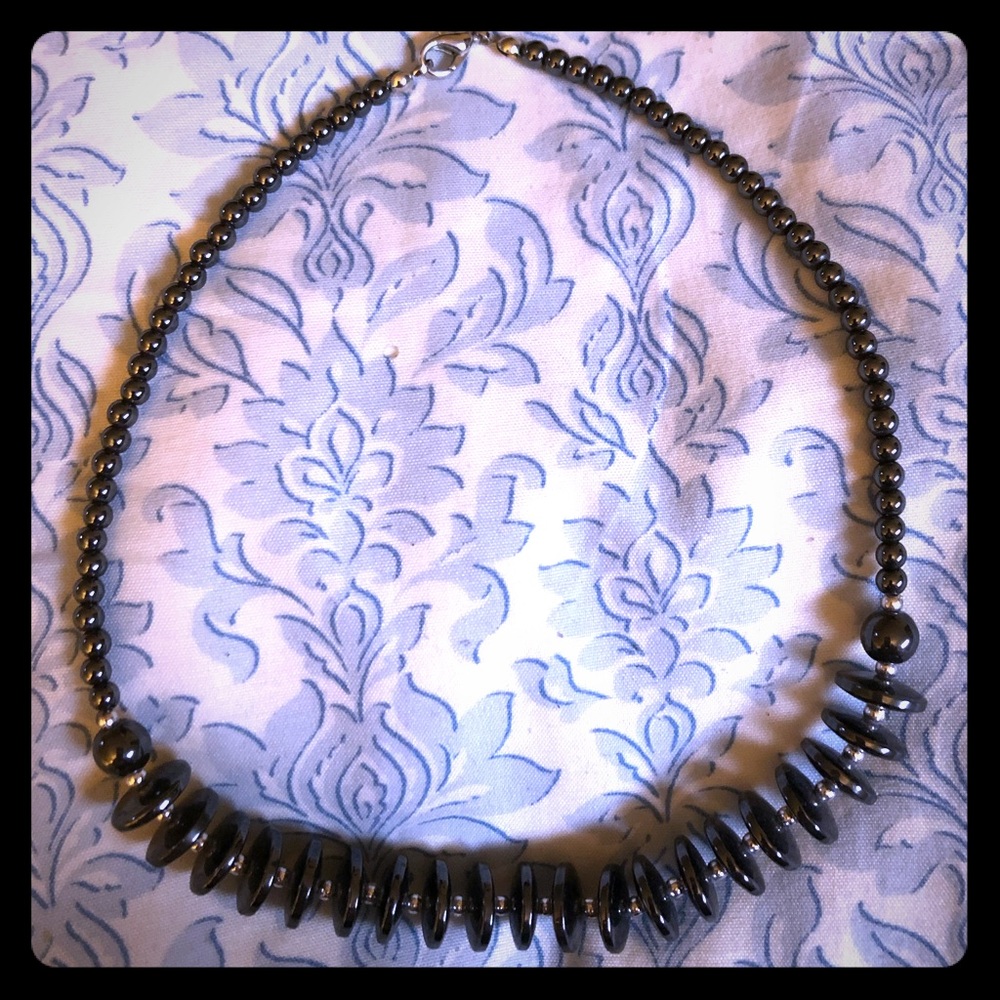 2/$15 Beautiful Unique Hematite Necklace
